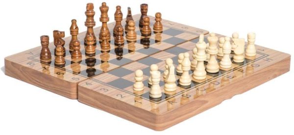 لعبة شطرنج ثلاثة في واحد الخشبية