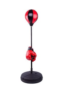Punching Speedball With Stand - Large - Black + Red