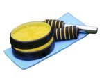 Ab Roller Double Exercises Fitness Ab Wheel Double With Knee Mat- Yellow +Black