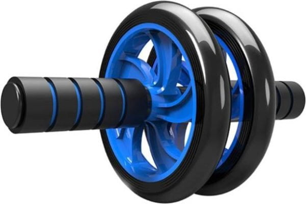Double Ab Wheel Roller Exercise - Double Ab Roller - Black/Blue