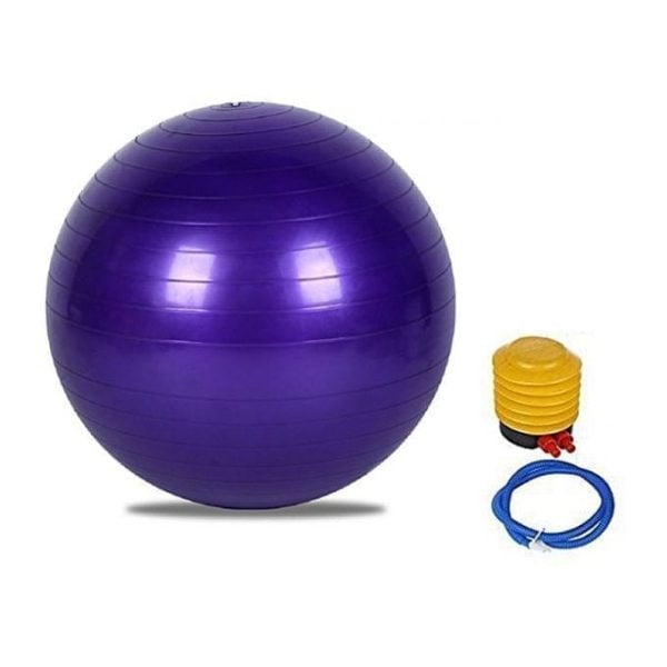 كرة يوجا مطاطية - كرة توازن 75 سم - كرة جيم ارجواني
