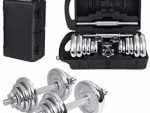Chrome Dumbbell Set 20kg - Adjustable Weights Chrome Plated for Weightlifting and Fitness 20 Kg