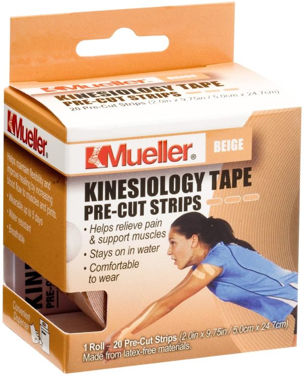 Mueller Kinesiology Tape Pre-Cut Strips - Beige - 20 Strips