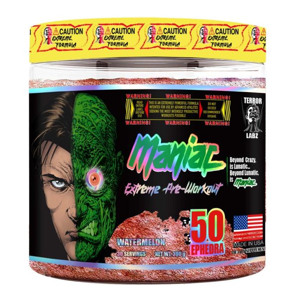 Terror Lab Maniac 30 Servings - Pre-Workout Supplement 300g - Watermelon