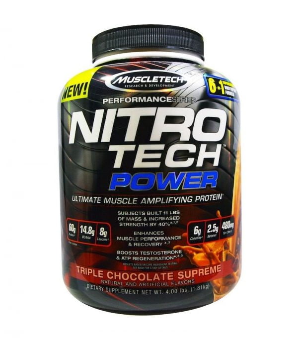 Protine NitroTech Power 1.81kg MuscleTech - NitroTech Power 38 Servings - Chocolate