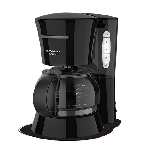 Coffee Maker 700 Watt Sonai Como - 6 Cups Coffee Machine - Black