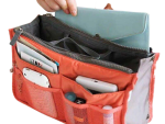 Bag Organizer 2 Zippers - Water Resistant Handbag Organizer - Orange