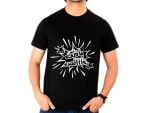 Printing T- Shirt Black Crew Neck “باظت خالص” Cotton 100% - Sports T-shirt - Size M