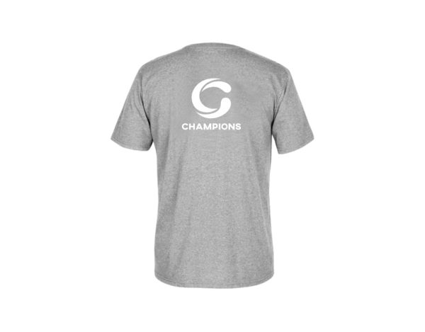 Short Sleeves Sports T-Shirt Crew Neck Champions - Printed Sports T-Shirt - Gray - Size 12