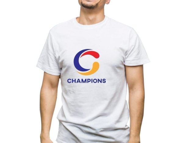 Champions Sports T-Shirt Crew Neck Printing - Casual T-Shirt - White - Size L