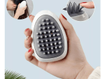 Hair and Body Massage Brush - Silicone Hair and Body Massage Brush - White & Gray