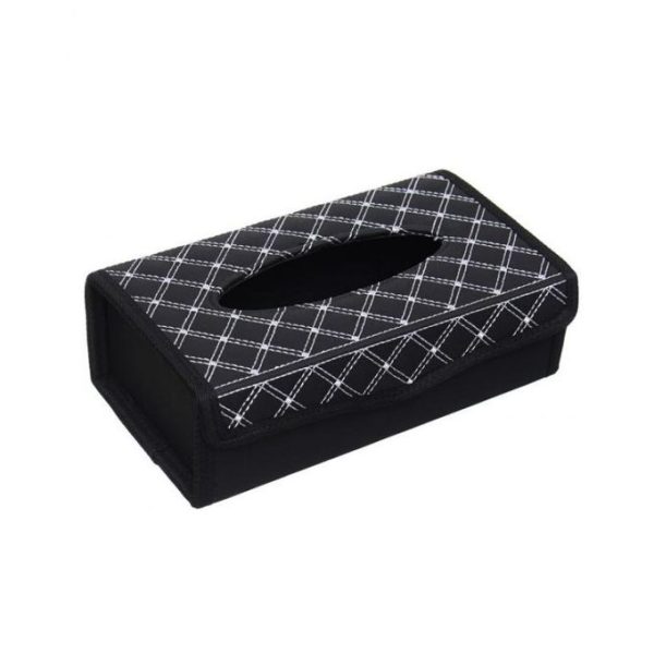Car Tissue Box Holder - Tissue Box Holder - Black and White