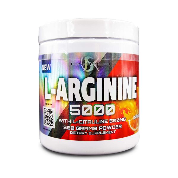 L-Arginine 5000 with L-Citrulline from Unitech - Amino Acids 30 Servings - Orange
