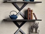 Triangle 3 Pieces Shelving Set - Easy Install Wooden Shelving Set - Gray