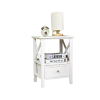 Wooden Stand With Drawer - Reception Side Table - White