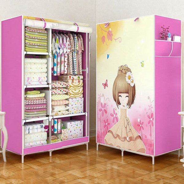Wardrobe 2 Shutters With 3D Cover - Wardrobe 170 cm, Multi-use - Multiple Colors