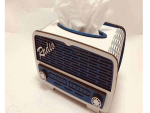 Radio shaped paper Towel Holder - Tissue Box for Storing Tissues - Brown and White