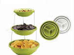 Fruit and Game Plate 3 Tiers - Multi-Use Nuts Dish - Green