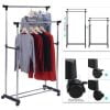 Double Stainless Steel Clothes Stand - Adjustable Clothes Stand - Silver