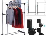Double Stainless Steel Clothes Stand - Adjustable Clothes Stand - Silver