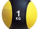 كرة طبية مطاطية 1 كجم - كرة طبية لتمارين اليوغا - اصفر & اسود