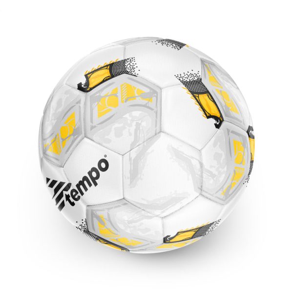 Sports Football Size 4 Tempo - Football Blaze Team - White and Yellow
