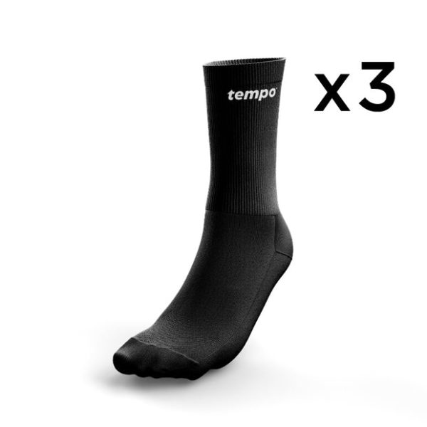 Tempo Cotton Pantyhose - Multi Size Sports Socks - Black