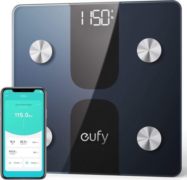 Eufy Smart Body Height Weight Scale with Bluetooth - Digital weight Scale - Black