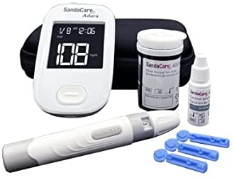 جهاز قياس السكر سانداكير - مقياس سكر الدم الديجيتال ادرو جيت - ابيض