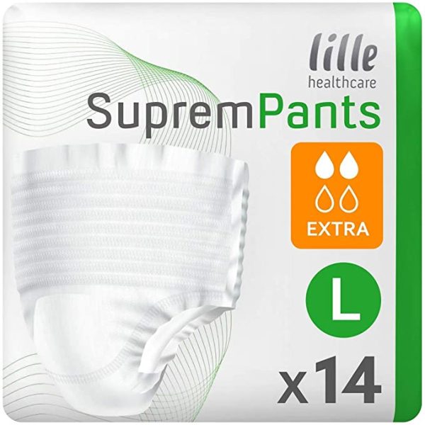 Lille Fit Adult Quick Absorb Medicated Diapers - Elderly Medicated Diapers Pants - Size L - 14 Pieces